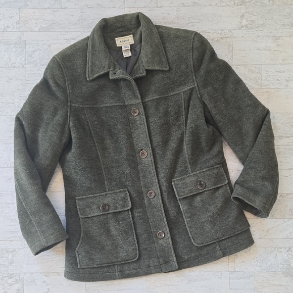 L.L. Bean Jackets & Blazers - L.L. Bean Woman's Medium Button Down Jacket Coat Wool Blend